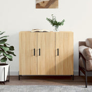 Dressoir 90x34x80 cm bewerkt hout sonoma eiken
