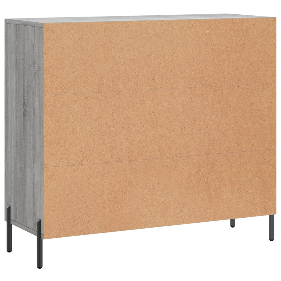 Dressoir 90x34x80 cm bewerkt hout grijs sonoma eikenkleurig