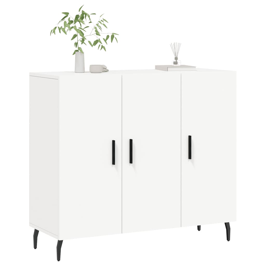 Dressoir 90X34X80 Cm Bewerkt Hout Wit