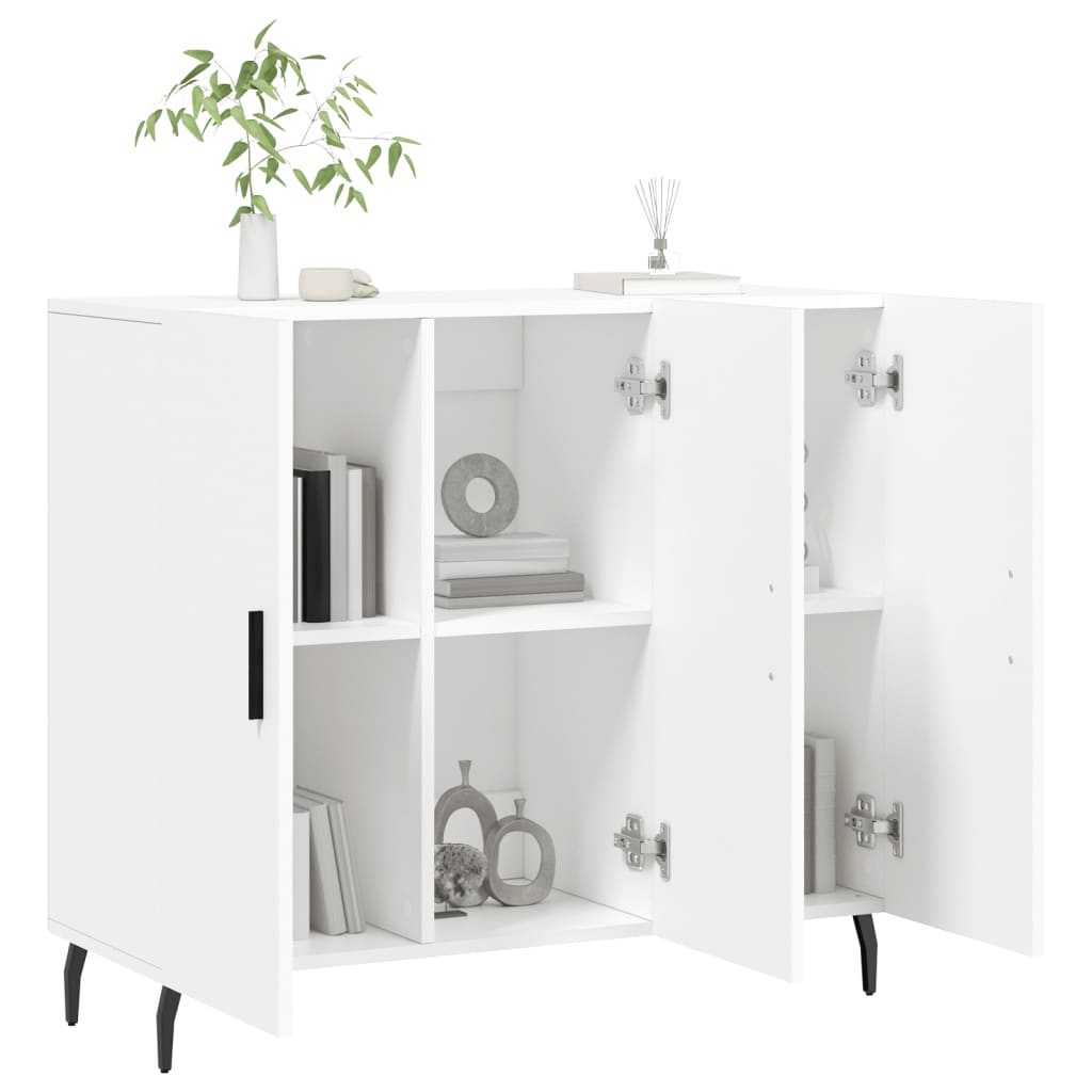 Dressoir 90X34X80 Cm Bewerkt Hout Wit