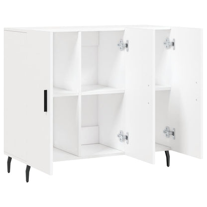 Dressoir 90X34X80 Cm Bewerkt Hout Wit