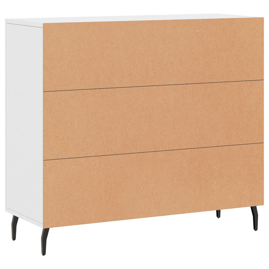 Dressoir 90X34X80 Cm Bewerkt Hout Wit
