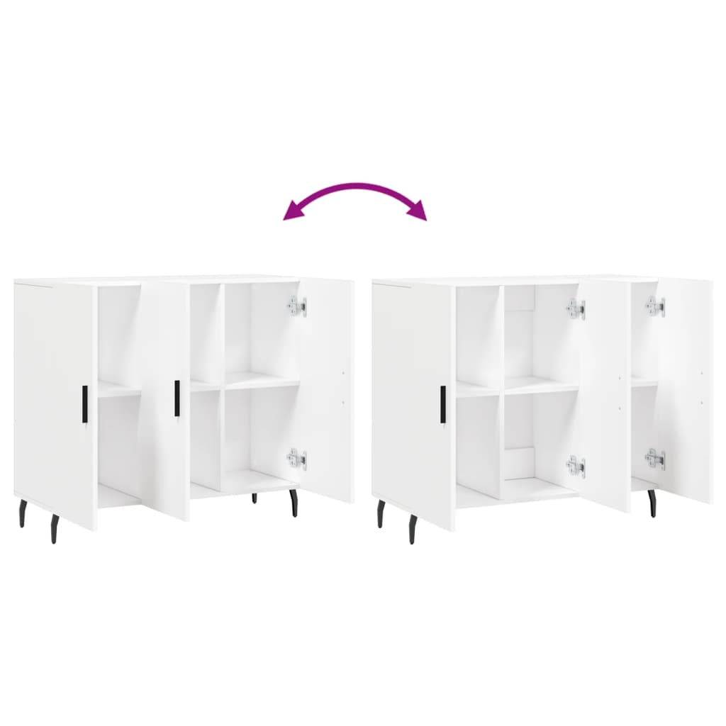 Dressoir 90X34X80 Cm Bewerkt Hout Wit