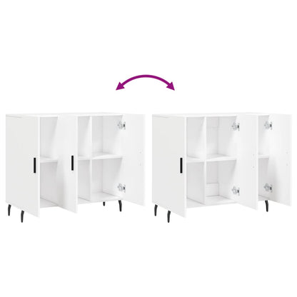 Dressoir 90X34X80 Cm Bewerkt Hout Wit