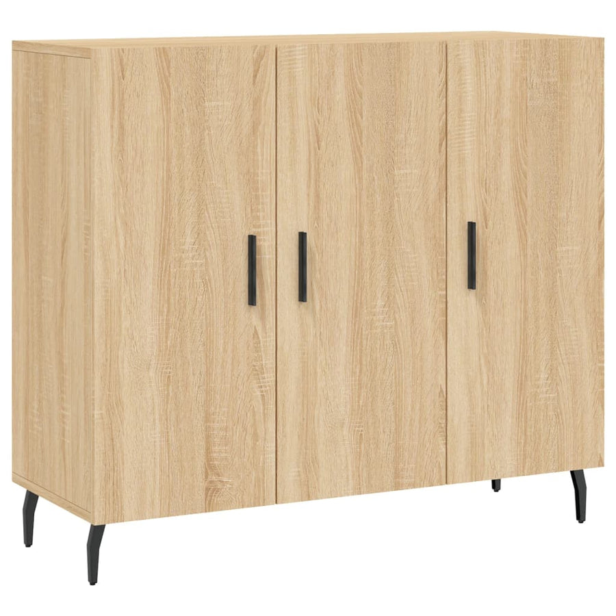 Dressoir 90X34X80 Cm Bewerkt Hout Kleurig Sonoma eiken