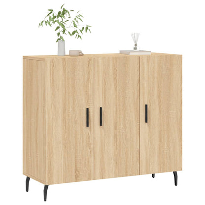 Dressoir 90X34X80 Cm Bewerkt Hout Kleurig Sonoma eiken