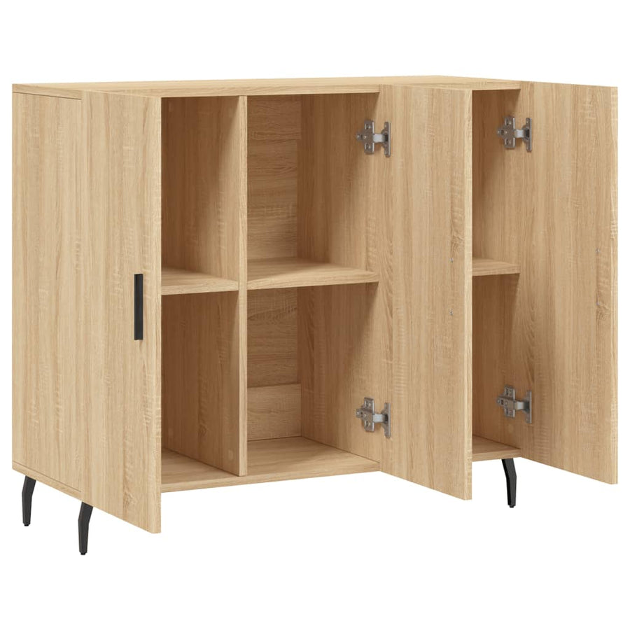 Dressoir 90X34X80 Cm Bewerkt Hout Kleurig Sonoma eiken