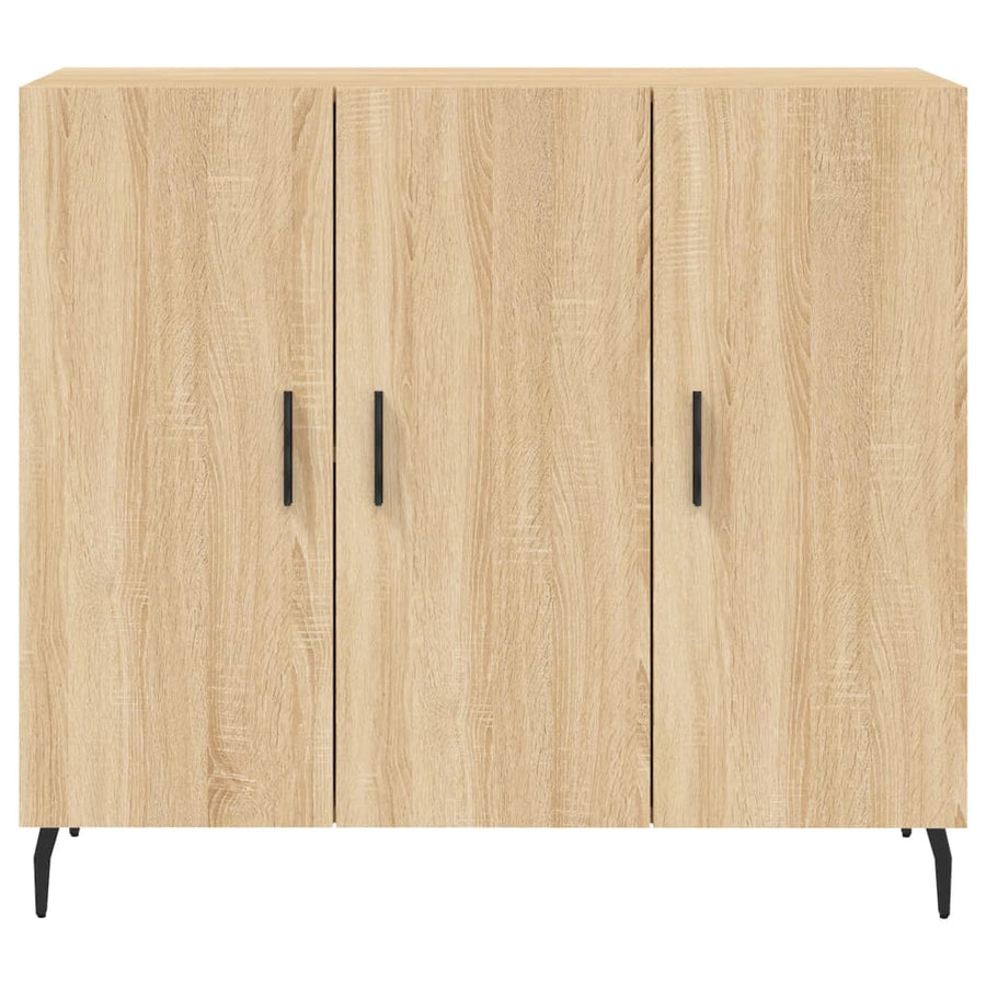 Dressoir 90X34X80 Cm Bewerkt Hout Kleurig Sonoma eiken