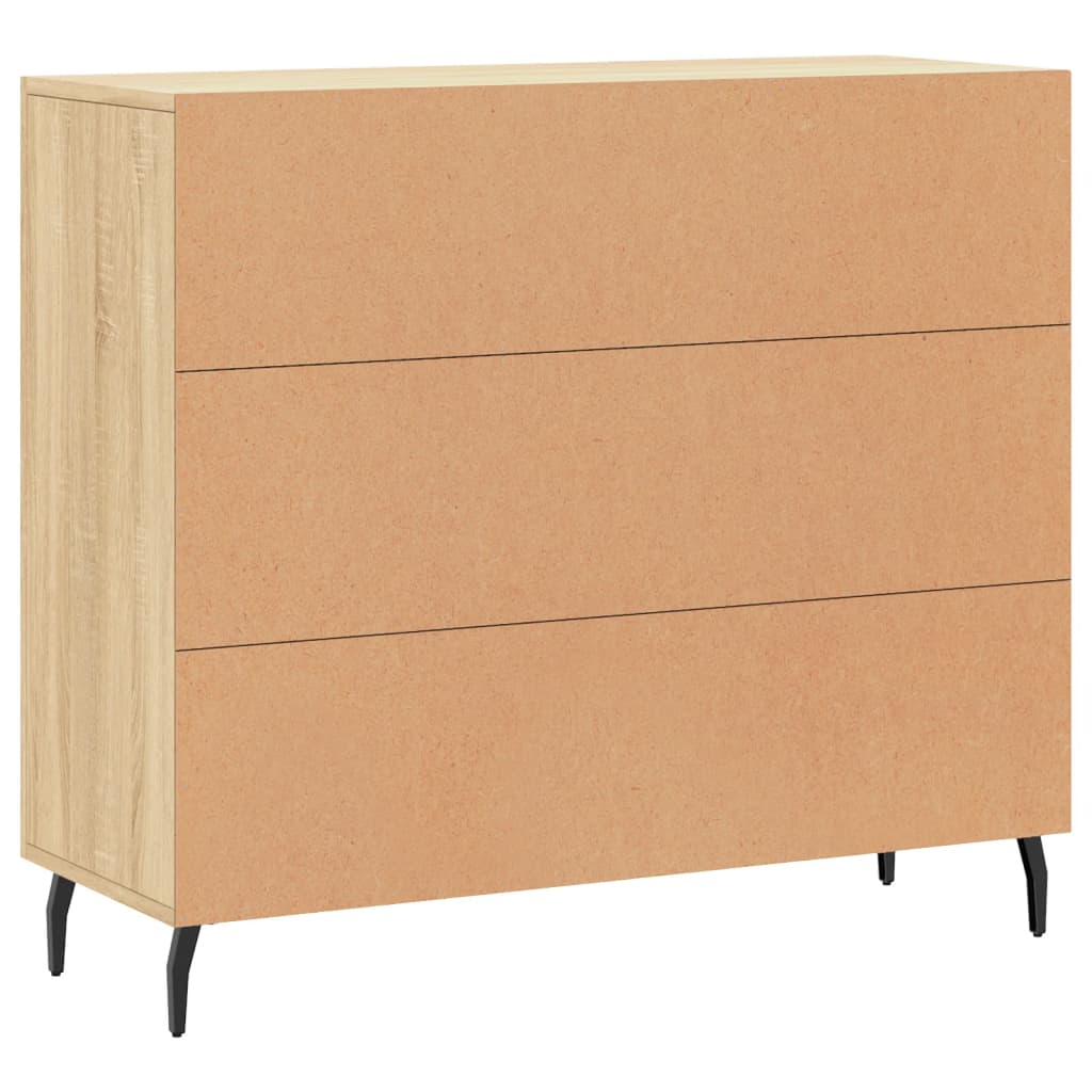 Dressoir 90X34X80 Cm Bewerkt Hout Kleurig Sonoma eiken