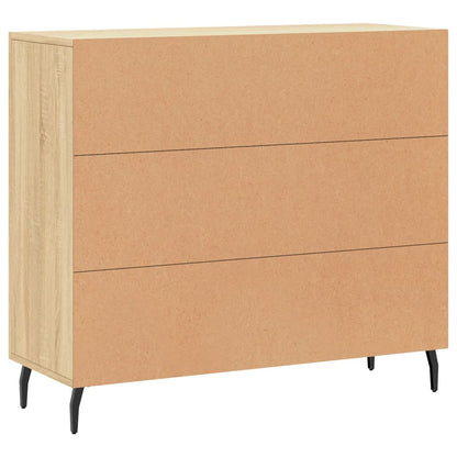 Dressoir 90X34X80 Cm Bewerkt Hout Kleurig Sonoma eiken