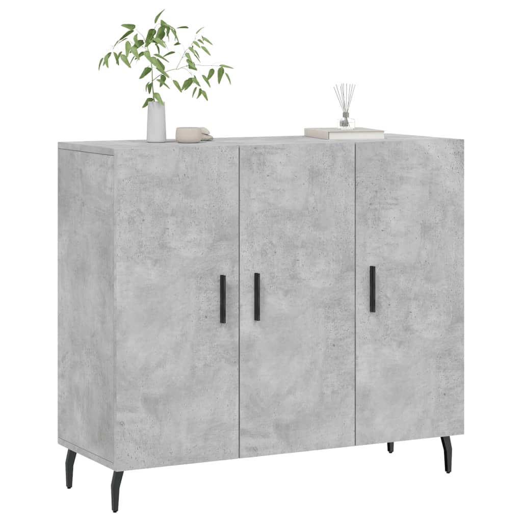 Dressoir 90x34x80 cm bewerkt hout betongrijs