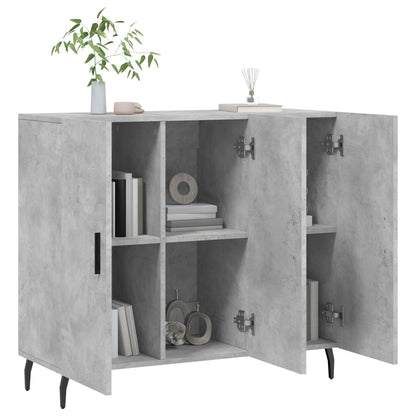 Dressoir 90x34x80 cm bewerkt hout betongrijs