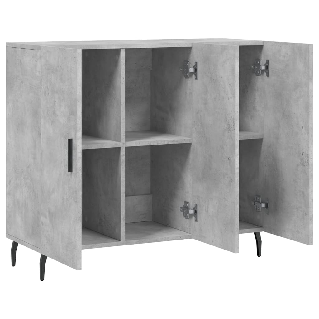 Dressoir 90x34x80 cm bewerkt hout betongrijs