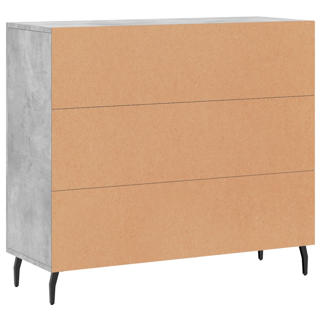 Dressoir 90x34x80 cm bewerkt hout betongrijs