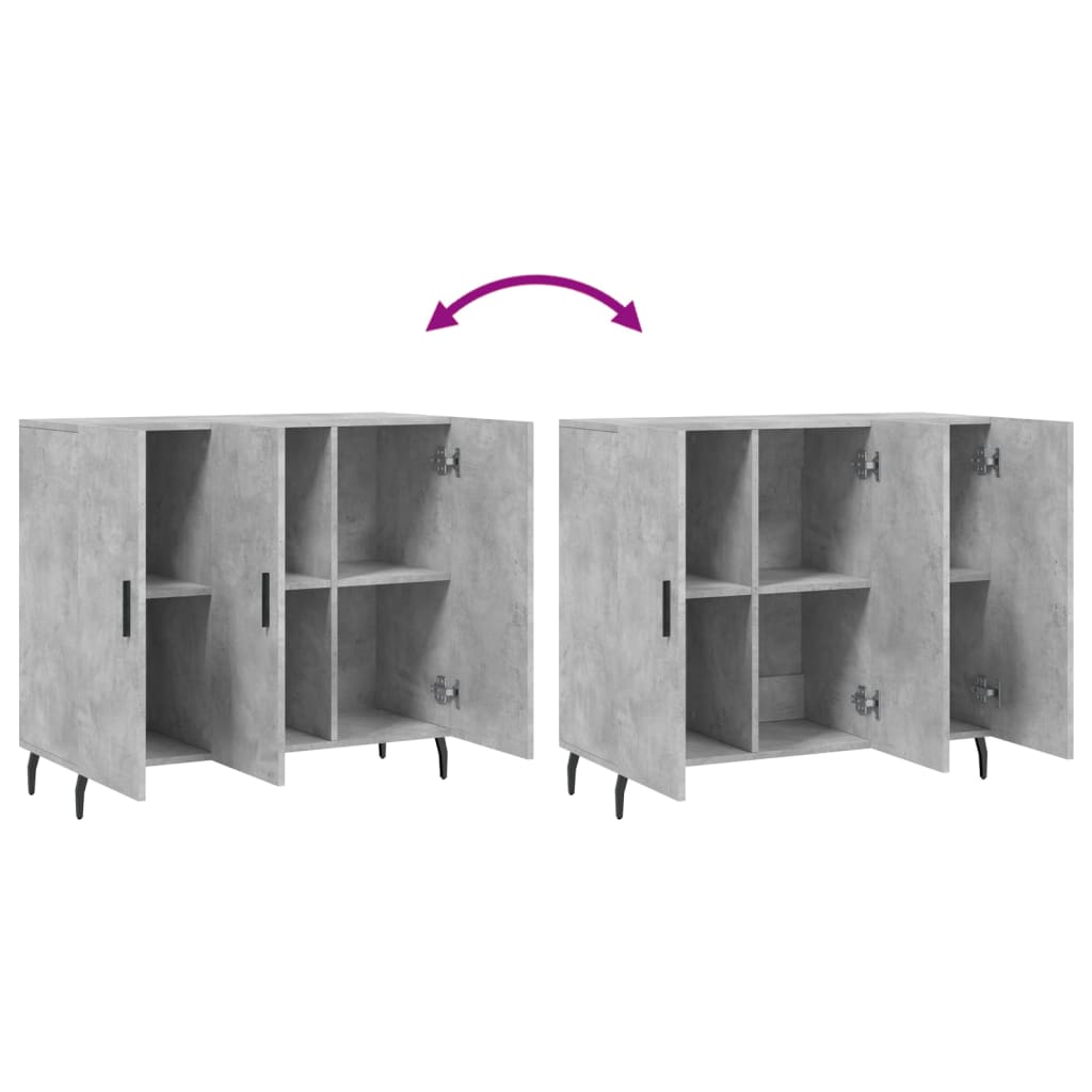 Dressoir 90x34x80 cm bewerkt hout betongrijs
