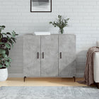 Sideboard 90x34x80 cm treated wood concrete gray