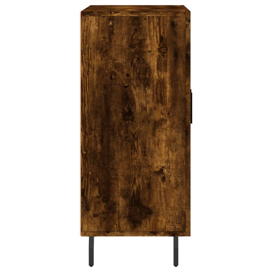 Dressoir 90X34X80 Cm Bewerkt Hout Gerookt Eikenkleurig