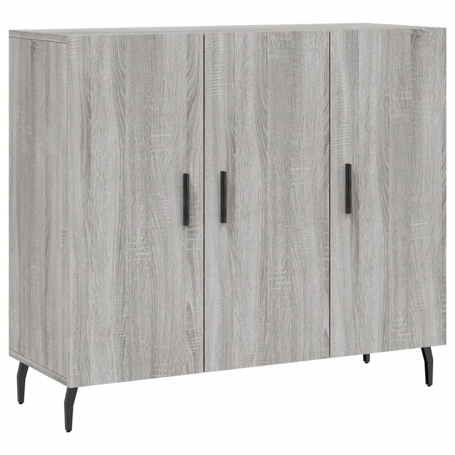 Dressoir 90X34X80 Cm Bewerkt Hout Grijs Sonoma Eikenkleurig