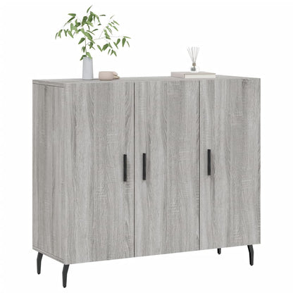 Dressoir 90X34X80 Cm Bewerkt Hout Grijs Sonoma Eikenkleurig