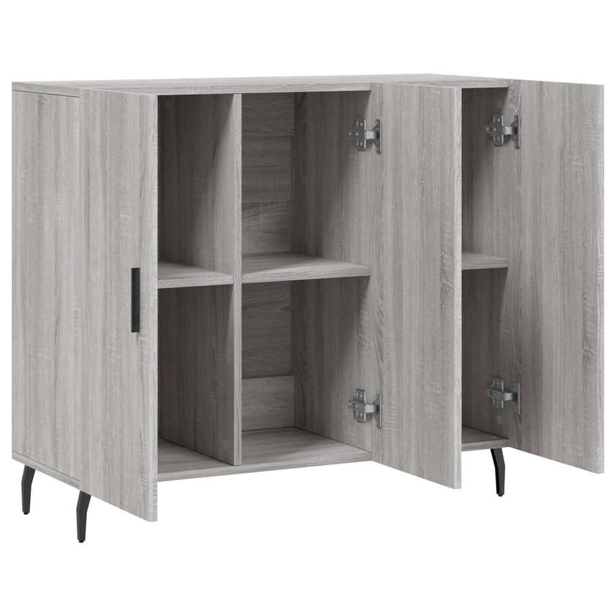 Dressoir 90X34X80 Cm Bewerkt Hout Grijs Sonoma Eikenkleurig