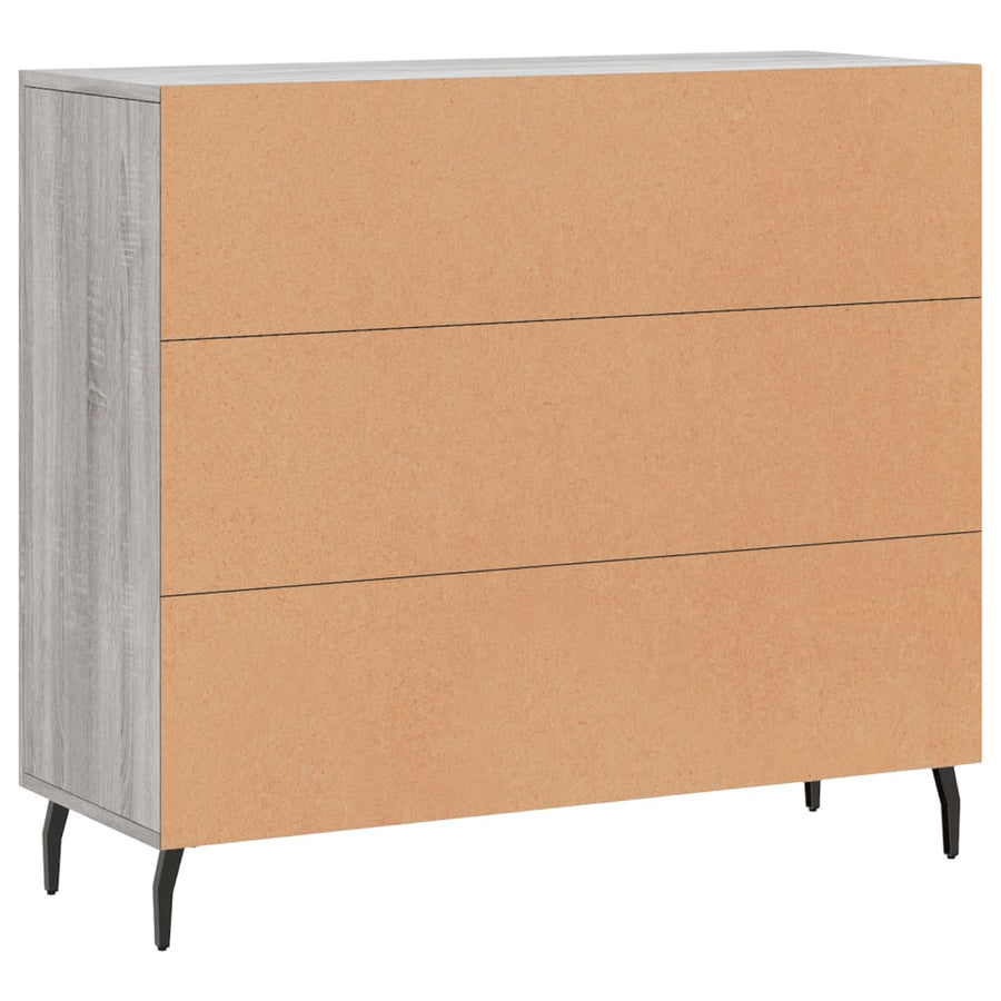 Dressoir 90X34X80 Cm Bewerkt Hout Grijs Sonoma Eikenkleurig
