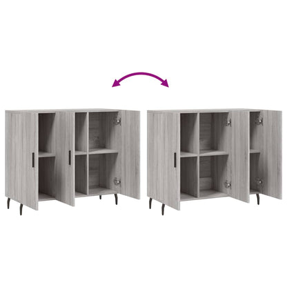 Dressoir 90X34X80 Cm Bewerkt Hout Grijs Sonoma Eikenkleurig