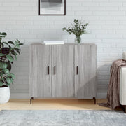 Dressoir 90x34x80 cm bewerkt hout grijs