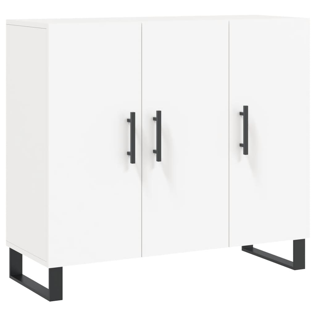 Dressoir 90X34X80 Cm Bewerkt Hout Wit