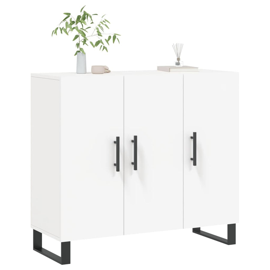 Dressoir 90X34X80 Cm Bewerkt Hout Wit