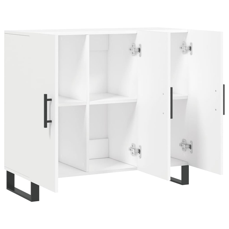 Dressoir 90X34X80 Cm Bewerkt Hout Wit