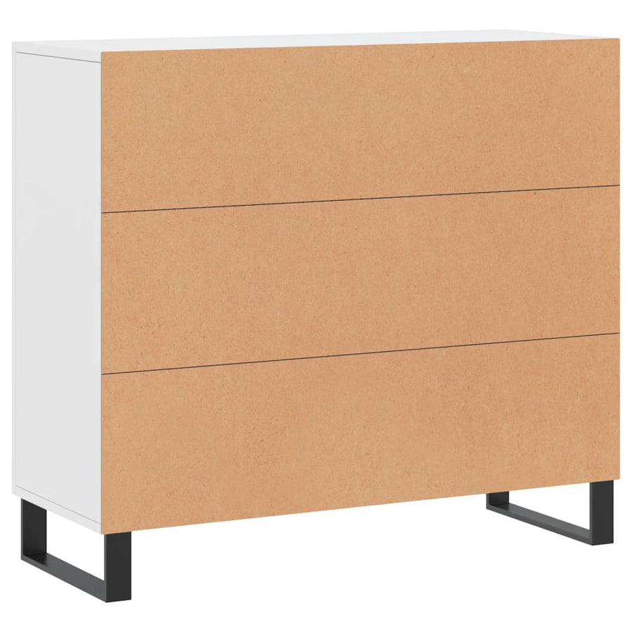 Dressoir 90X34X80 Cm Bewerkt Hout Wit