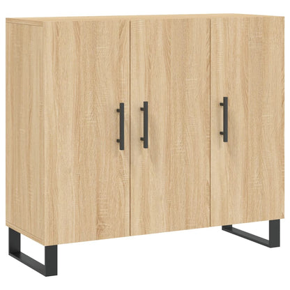 Dressoir 90X34X80 Cm Bewerkt Hout Sonoma Eikenkleurig