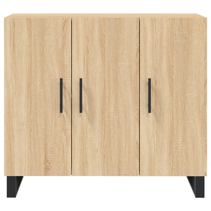 Dressoir 90X34X80 Cm Bewerkt Hout Sonoma Eikenkleurig