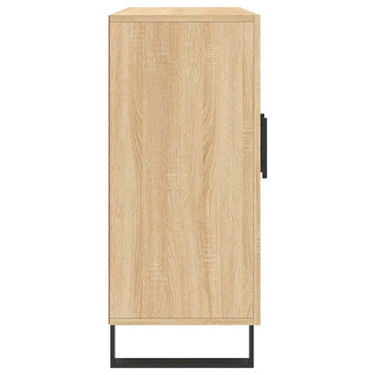 Dressoir 90X34X80 Cm Bewerkt Hout Sonoma Eikenkleurig