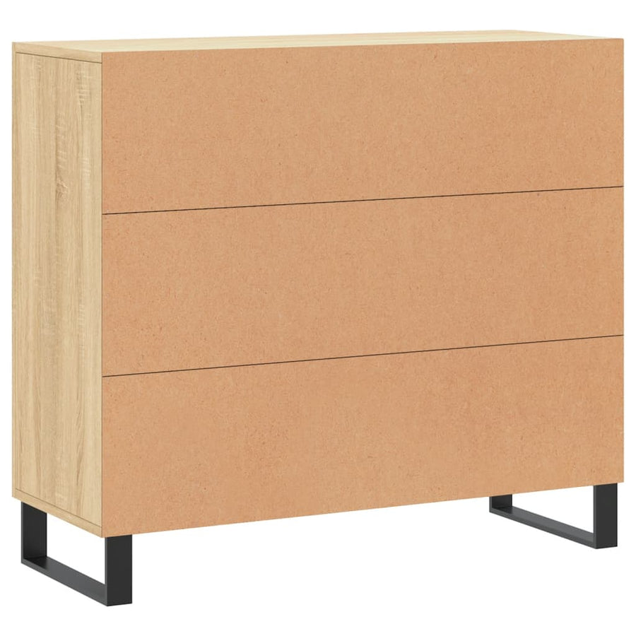Dressoir 90X34X80 Cm Bewerkt Hout Sonoma Eikenkleurig