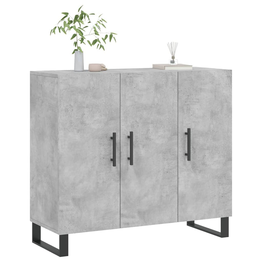 Dressoir 90X34X80 Cm Bewerkt Hout Betongrijs