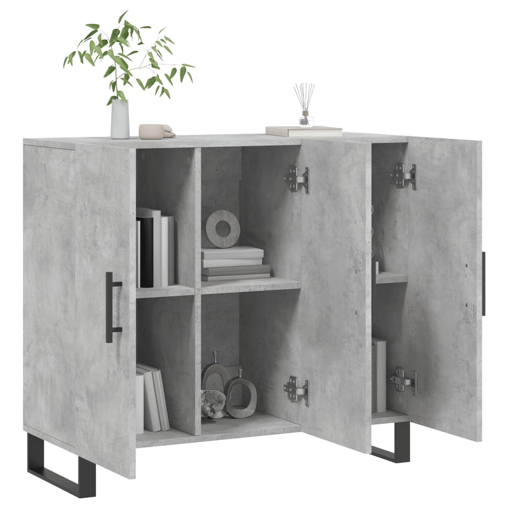 Dressoir 90X34X80 Cm Bewerkt Hout Betongrijs