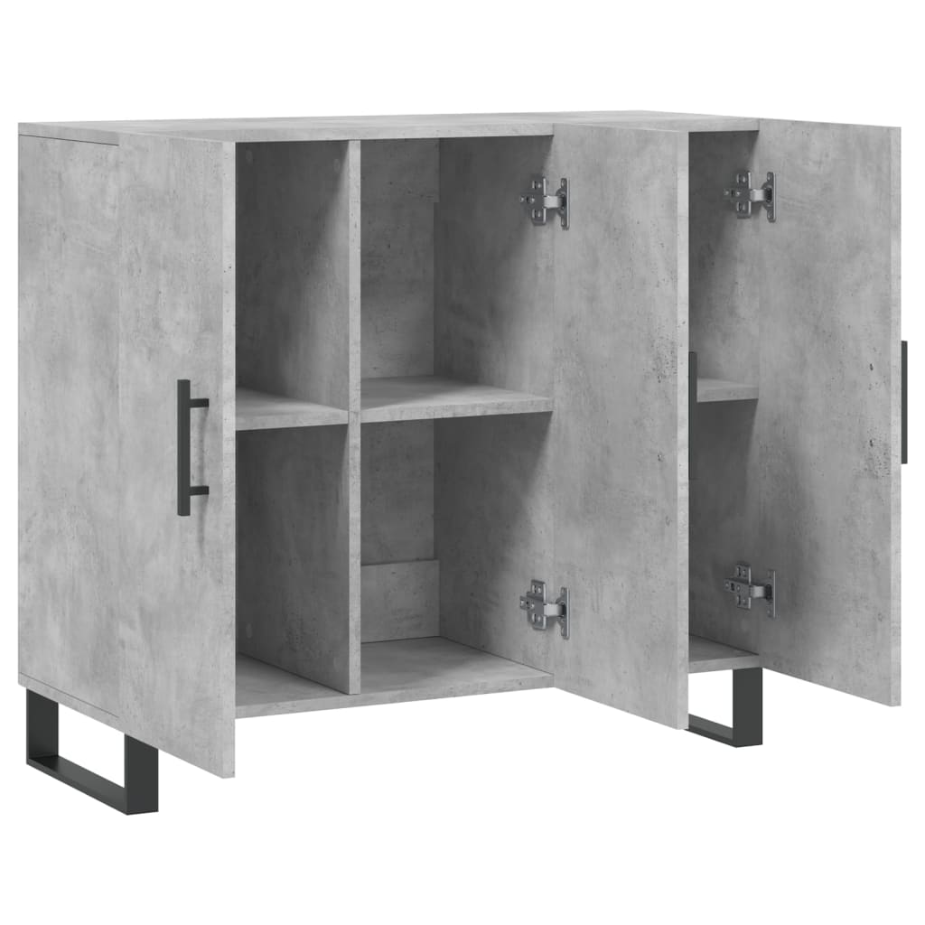 Dressoir 90X34X80 Cm Bewerkt Hout Betongrijs