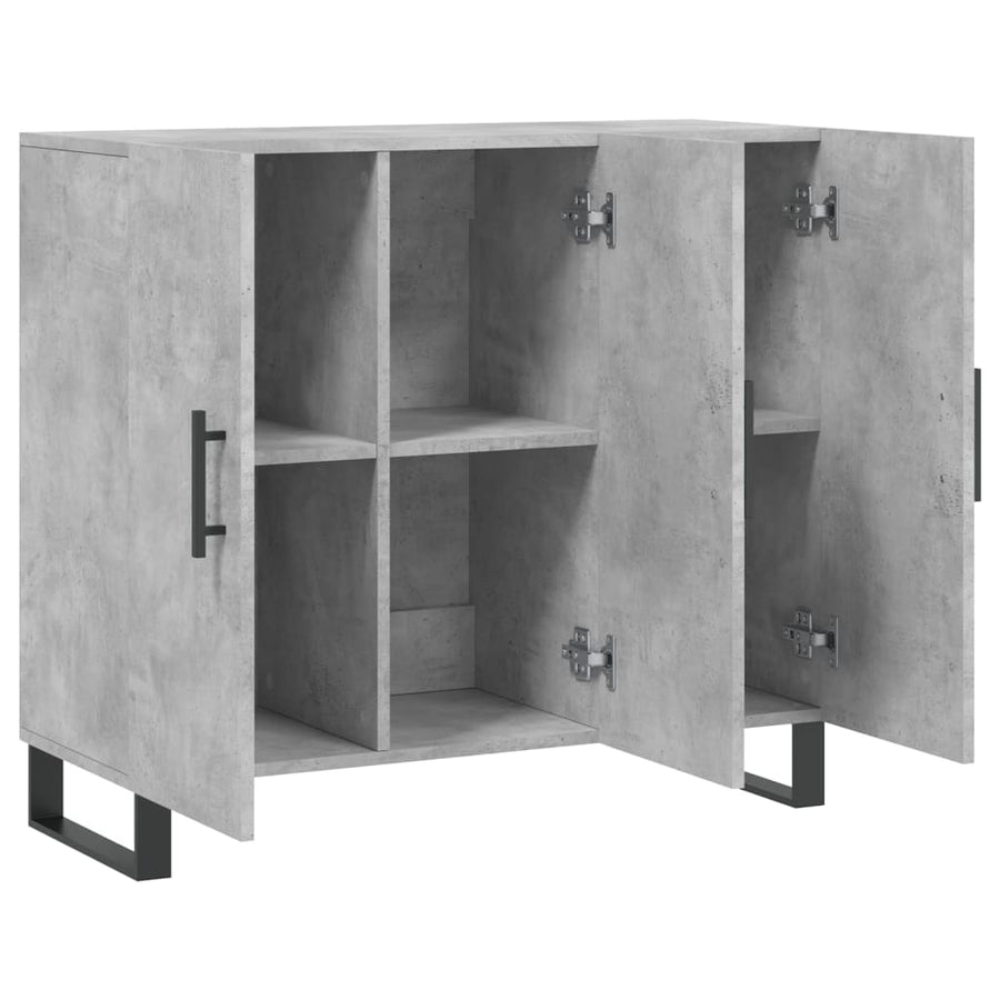 Dressoir 90X34X80 Cm Bewerkt Hout Betongrijs