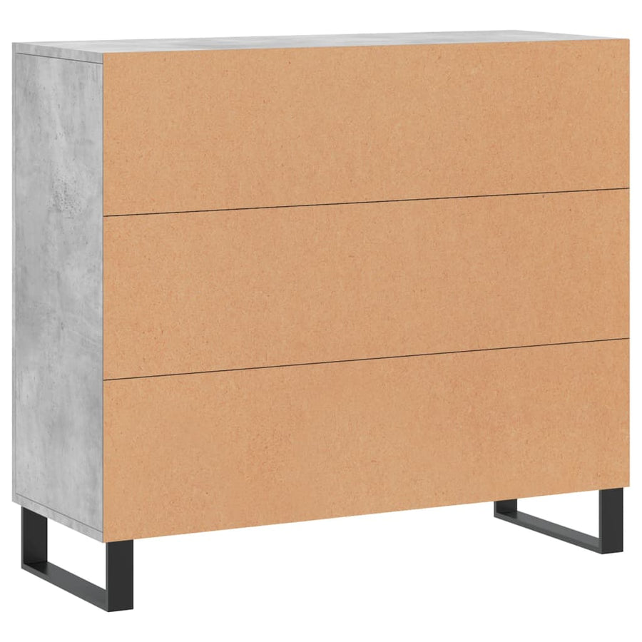 Dressoir 90X34X80 Cm Bewerkt Hout Betongrijs