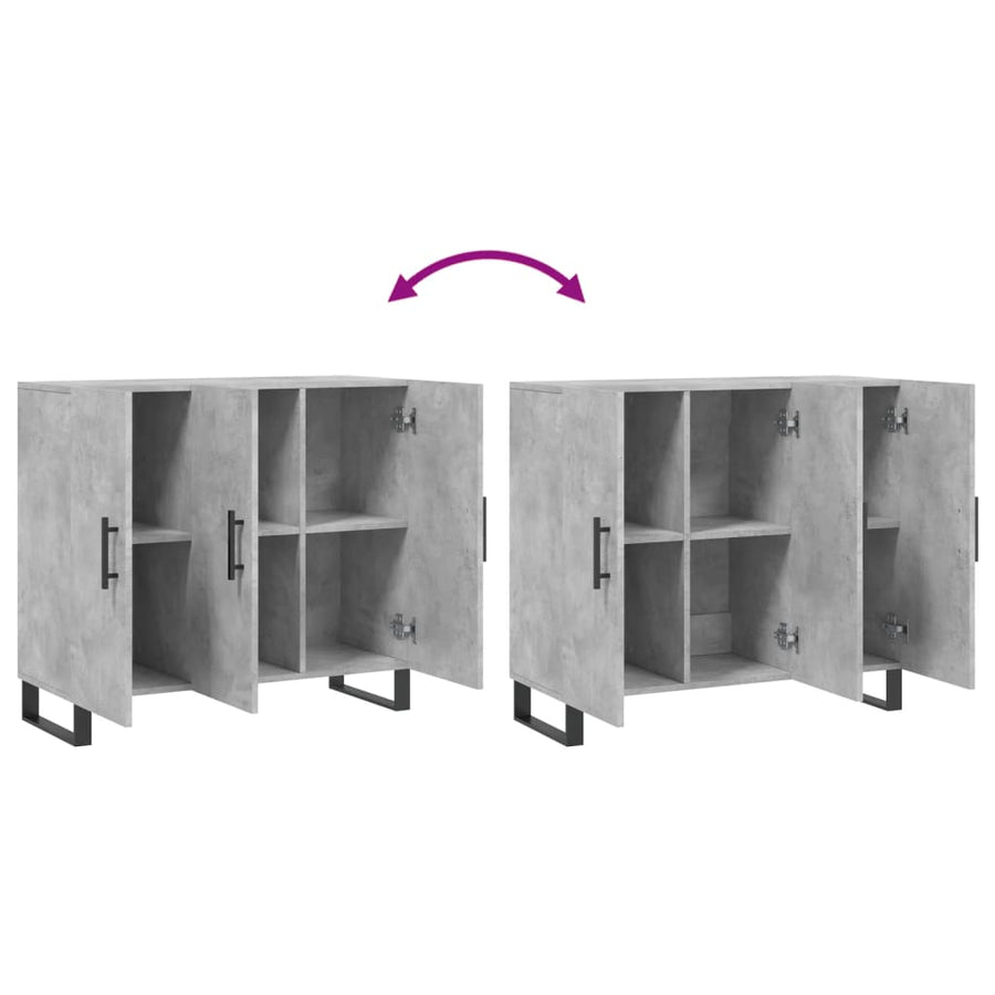 Dressoir 90X34X80 Cm Bewerkt Hout Betongrijs