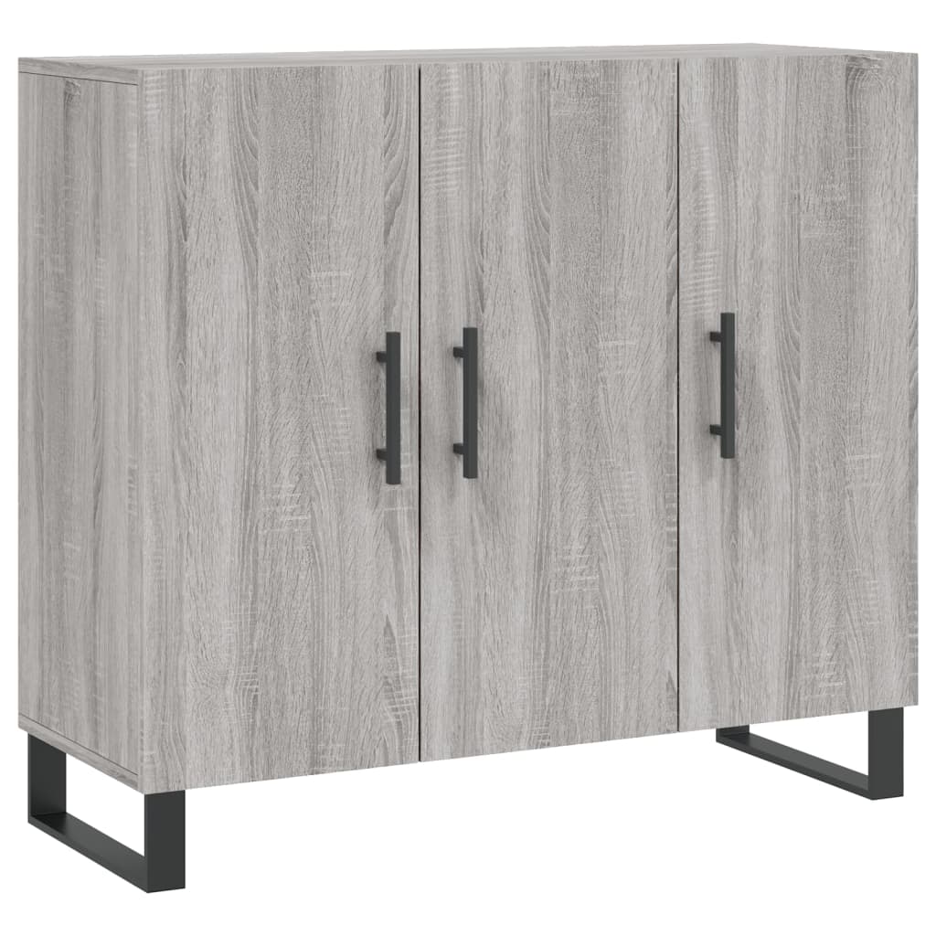 Dressoir 90X34X80 Cm Bewerkt Hout Grijs Sonoma Eikenkleurig