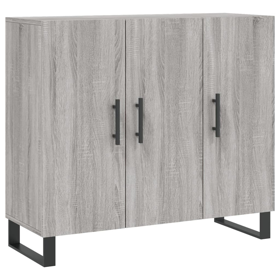 Dressoir 90X34X80 Cm Bewerkt Hout Grijs Sonoma Eikenkleurig