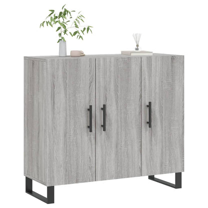 Dressoir 90X34X80 Cm Bewerkt Hout Grijs Sonoma Eikenkleurig