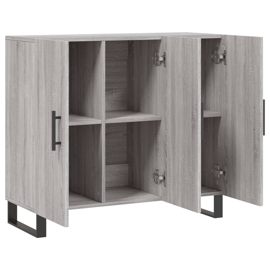 Dressoir 90X34X80 Cm Bewerkt Hout Grijs Sonoma Eikenkleurig