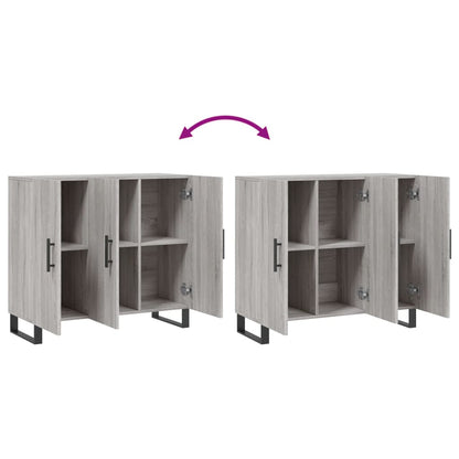 Dressoir 90X34X80 Cm Bewerkt Hout Grijs Sonoma Eikenkleurig