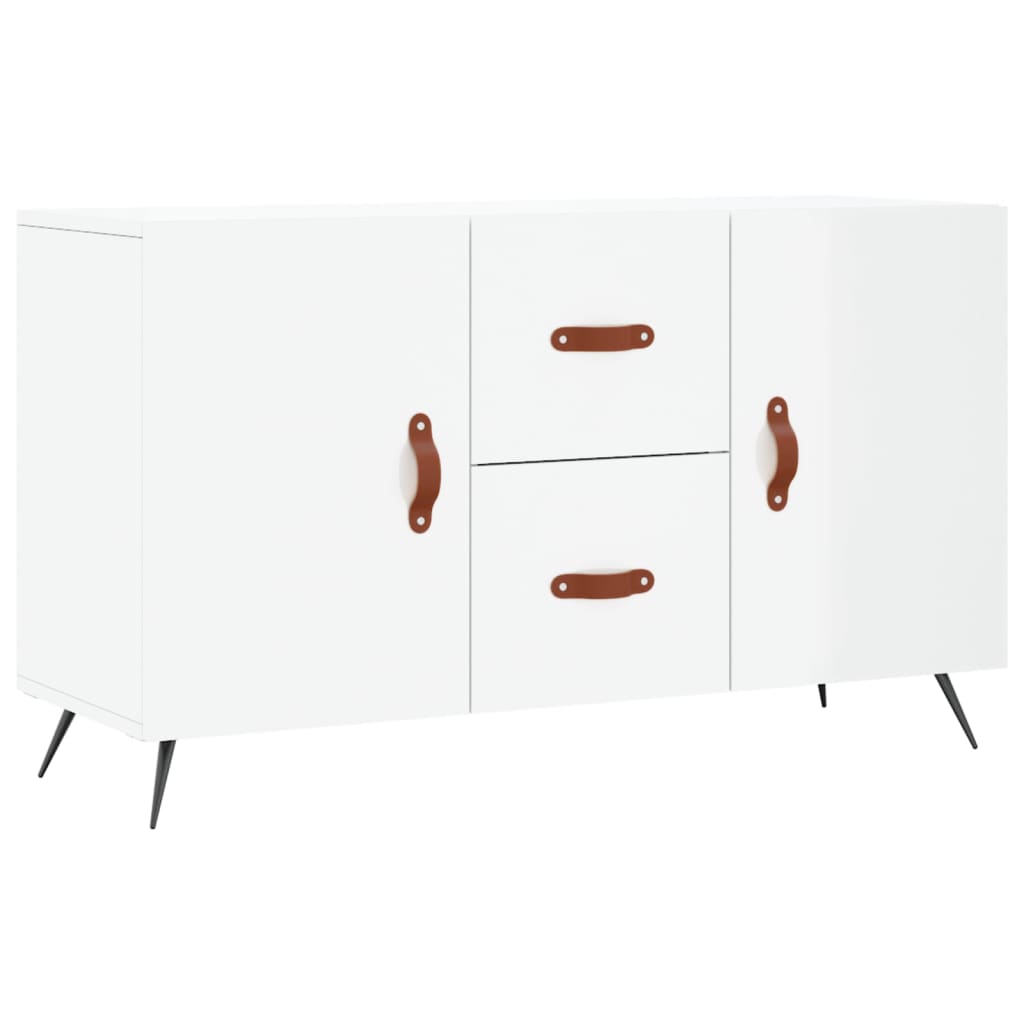 Dressoir 100X36X60 Cm Bewerkt Hout Hoogglans Wit