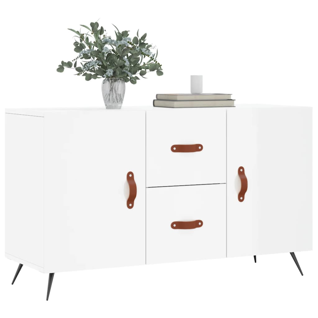 Dressoir 100X36X60 Cm Bewerkt Hout Hoogglans Wit