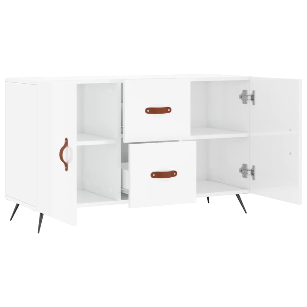 Dressoir 100X36X60 Cm Bewerkt Hout Hoogglans Wit