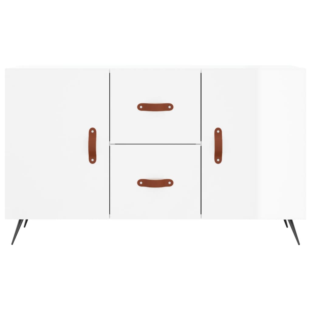 Dressoir 100X36X60 Cm Bewerkt Hout Hoogglans Wit